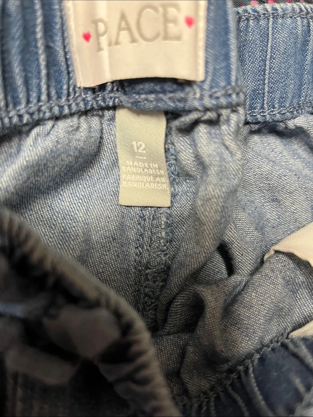 The Children's Place Denim Blue Elastic Waist Girls Shorts